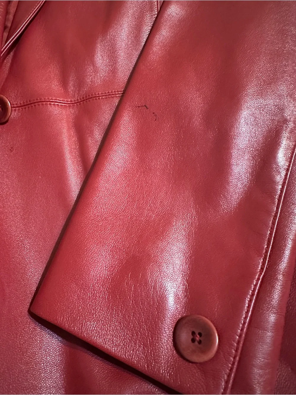 Vintage Valerie Separates Oxblood Genuine Leather Blazer Jacket M